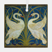 Zwei Art Deco Swans Ornament Aus Glas (Rückseite)