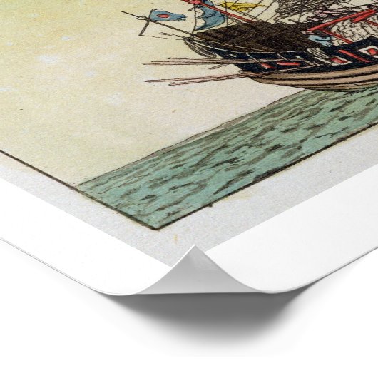 Zwei Arten chinesischer Junk, Illustration von 'Le Poster (Ecke)