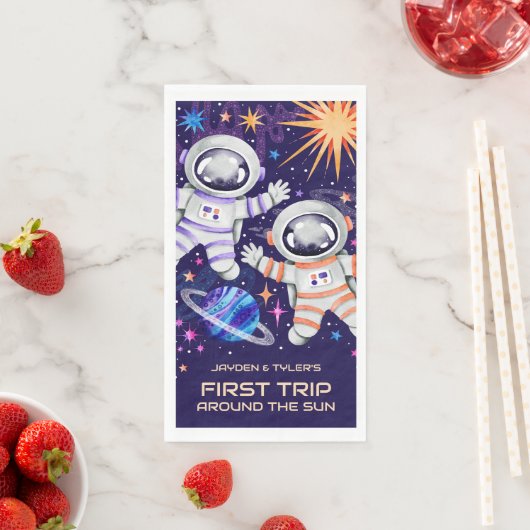 Zwei Astronauten: Erste Reise um den Sonnenraum Serviette (Beispiel)