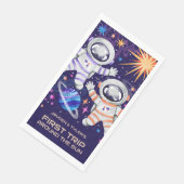 Zwei Astronauten: Erste Reise um den Sonnenraum Serviette (Ecke)