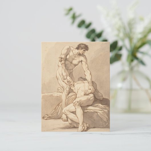 Zwei Athleten Postkarte (Stehend Vorderseite)