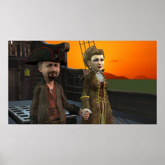 Zwei auf dem Deck - kleines Poster (Vorne)