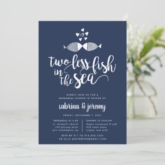 Zwei auf See | Probe - Abendessen Einladung (Stehend Vorderseite)