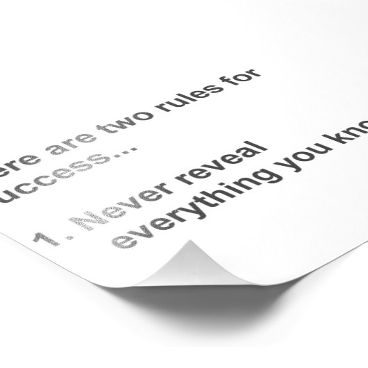 Zwei aufgezeigte Erfolgsregeln Fotodruck (Ecke)