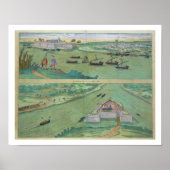 Zwei Ausblicke auf Comorra, von "Civitates Orbis T Poster (Vorne)