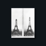 Zwei Ausblicke auf den Eiffelbau Leinwanddruck<br><div class="desc">Französische Fotografin's Zwei Ansichten über den Bau des Eiffelturms,  Paris,  26. Dezember 1888 und 20. Januar 1889 befindet sich im Musee de la Ville de Paris,  Musee Carnavalet,  Paris,  Frankreich. Die beiden Ausblicke auf den Eiffelturm,  Paris,  26. Dezember 1888 und 20. Januar 1889 wurden um das 19. Jahrhundert geschaffen.</div>
