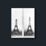Zwei Ausblicke auf den Eiffelbau Leinwanddruck<br><div class="desc">Französische Fotografin's Zwei Ansichten über den Bau des Eiffelturms,  Paris,  26. Dezember 1888 und 20. Januar 1889 befindet sich im Musee de la Ville de Paris,  Musee Carnavalet,  Paris,  Frankreich. Die beiden Ausblicke auf den Eiffelturm,  Paris,  26. Dezember 1888 und 20. Januar 1889 wurden um das 19. Jahrhundert geschaffen.</div>