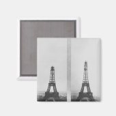 Zwei Ausblicke auf den Eiffelbau Magnet (Vorderseite/Rückseite)