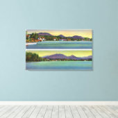 Zwei Ausblicke auf die Blume des Sees Leinwanddruck (Insitu (Holzboden))