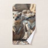 Zwei Aussie Rottnest IsLand Quokkas, Badhandtuch Set (Handtuch)