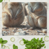 Zwei Aussie Rottnest IsLand Quokkas, Geschirrtuch (Gefaltet)