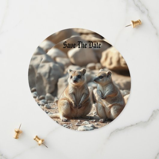 Zwei Aussie Rottnest IsLand Quokkas, Save The Date (Vorderseite/Rückseite Beispiel)