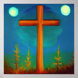 Zwei Auswahlmöglichkeiten kreuzen in einem Garten Poster