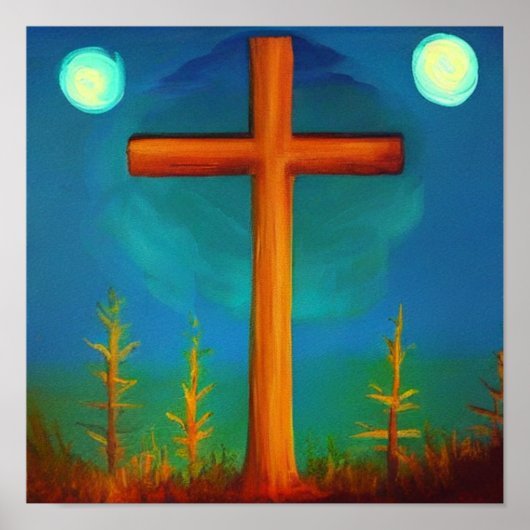 Zwei Auswahlmöglichkeiten kreuzen in einem Garten Poster (Vorne)