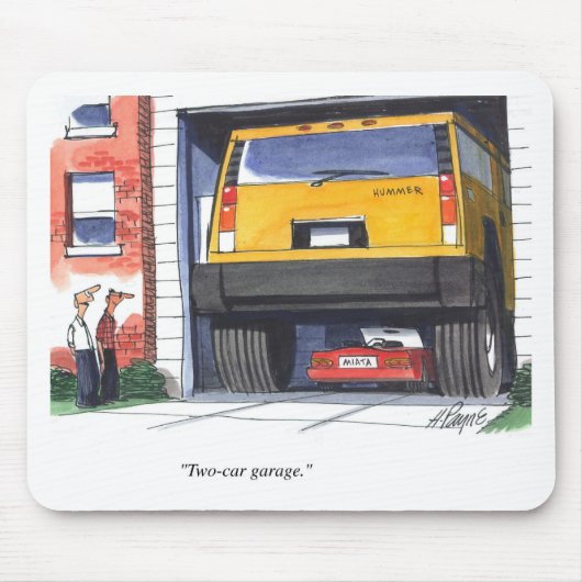 Zwei Auto-Garage Mousepad (Vorne)