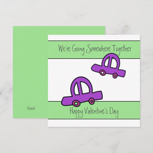 Zwei Autos mit Valentinstag Karte (Vorne/Hinten)