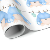 Zwei Baby Boys auf Clothesline Geschenkpapier (Rolleneckpunkt)