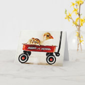 Zwei Baby Chicks in Red Wagon Karte (Gelbe Blume)