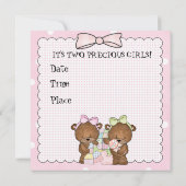 Zwei Baby Girls - Einladung zur Babydusche (Rückseite)