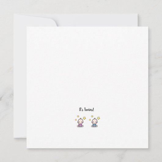 Zwei-Baby-Gratulations-Karte, Neuankömmlinge Karte (Rückseite)