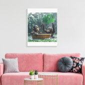 Zwei Baby Orangutans Leinwanddruck (Insitu (Wohnzimmer))