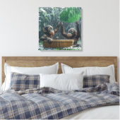 Zwei Baby Orangutans Leinwanddruck (Insitu (Schlafzimmer))