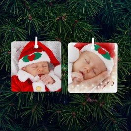 Zwei Babybilder Ornament Aus Metall