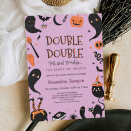 Zwei Babys brauen Zehn Halloween-Kinderdusche Einladung