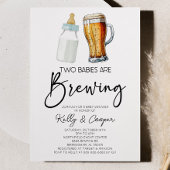 Zwei Babys brühen Bottle Beer Baby Dusche Einladung