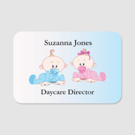 Zwei Babys Girl Boy Daycare Designname Tag Namensschild