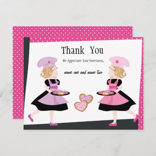 Zwei Backen Süssen mit Keksen! Dankeskarte (Vorne/Hinten)