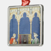 Zwei Backgammon-Spieler Silbernes Ornament (Links)