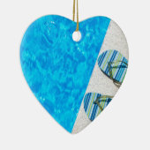 Zwei badenpantoffel auf Rand des Swimmingpools Keramik Ornament (Rechts)