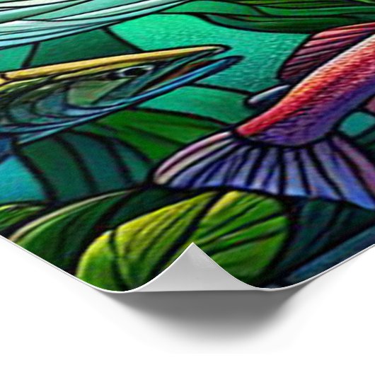 Zwei Bald-Adler fangen Fisch über einen pulsierend Poster (Ecke)