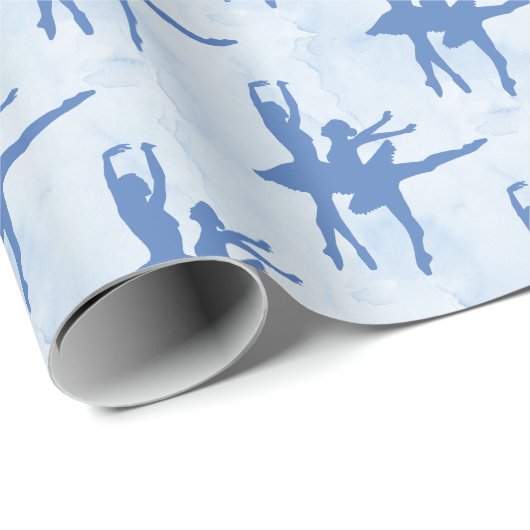 Zwei Ballerinas Blue Jeden Anlaß Geschenkpapier (Rolleneckpunkt)