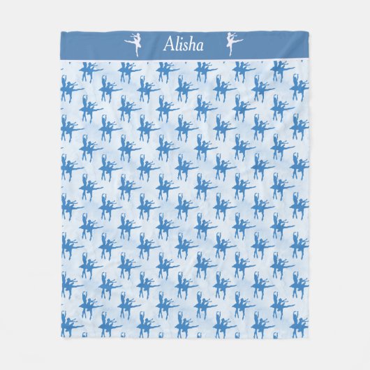 Zwei Ballerinas Blue Personalisiert Fleecedecke (Vorderseite)