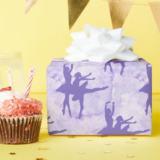 Zwei Ballerinas Lavender Jeden Anlaß Geschenkpapier (Geburtstagsparty)