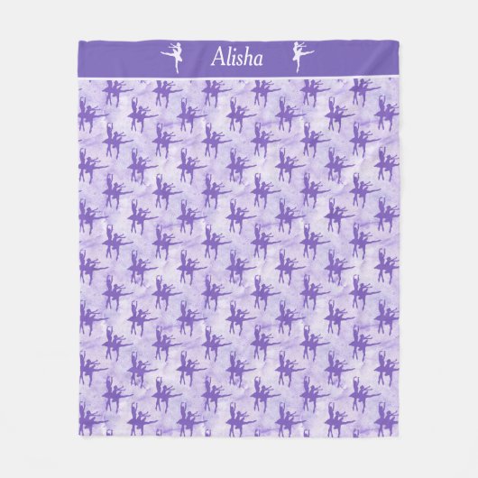 Zwei Ballerinas Lavender Personalisiert Fleecedecke (Vorderseite)