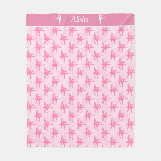 Zwei Ballerinas rosa Personalisiert Fleecedecke (Vorderseite)