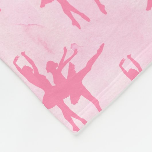 Zwei Ballerinas rosa Personalisiert Fleecedecke (Ecke)