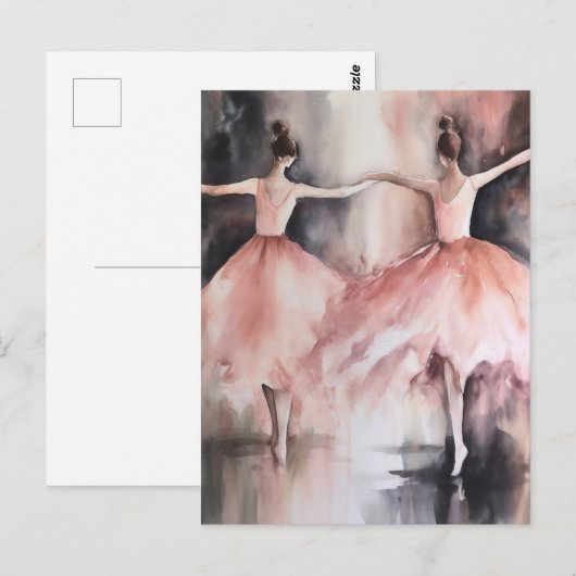 Zwei Ballet Tänzer Postkarte (Vorne/Hinten)