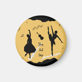 Zwei Balletttänzer und Musik in goldener Beige Far Magnet