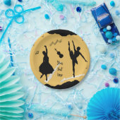 Zwei Balletttänzer und Musik in goldener Beige Far Pappteller (Party)