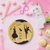 Zwei Balletttänzer und Musik in goldener Beige Far Pappteller (Party)