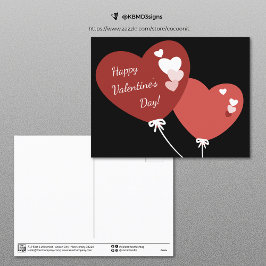 Zwei Ballon hört Happy Valentine's Day Card Feiertagspostkarte