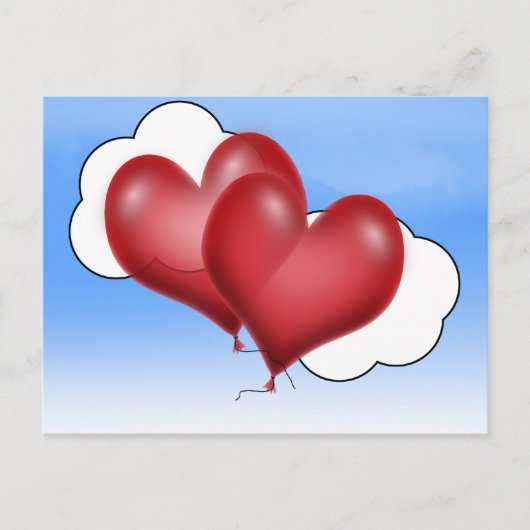 Zwei Ballonhörer mit Cloud Postkarte (Vorderseite)