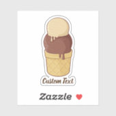 Zwei Balls Eiscreme-Cup Aufkleber (Blatt)