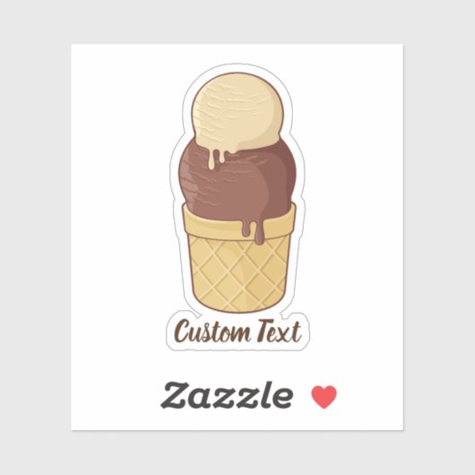 Zwei Balls Eiscreme-Cup Aufkleber (Blatt)