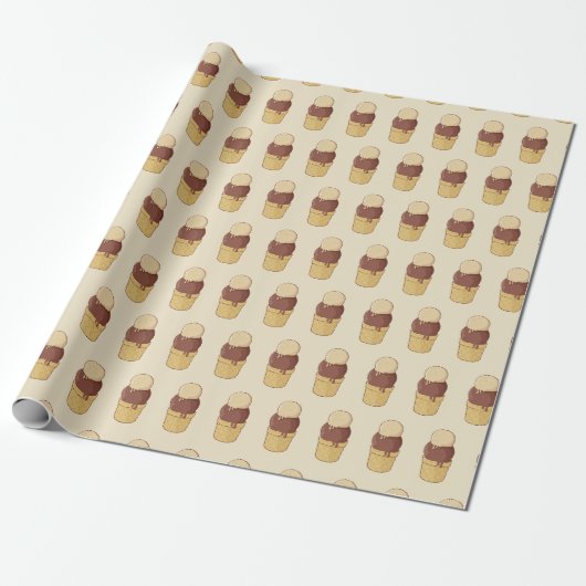 Zwei Balls Eiscreme-Cup Geschenkpapier (Ungerollt)