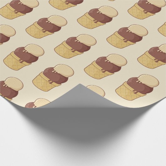 Zwei Balls Eiscreme-Cup Geschenkpapier (Ecke)